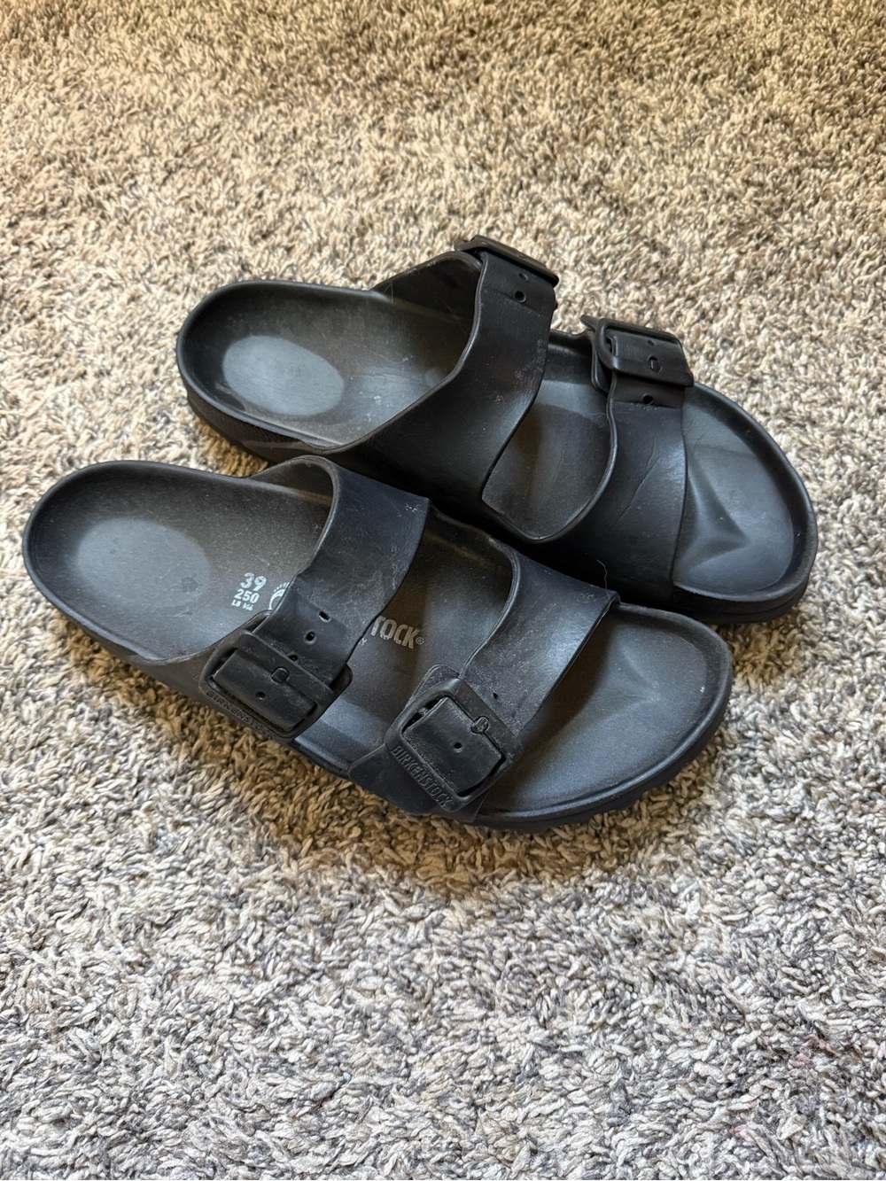 Birkenstocks Black Double Strap Slide Sandals